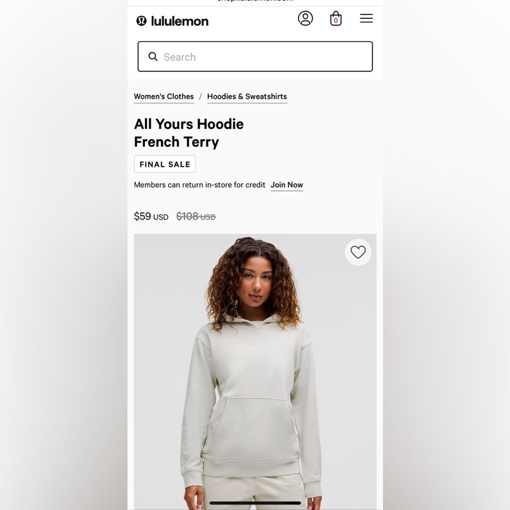 lululemon athletica Women's White Hoodie